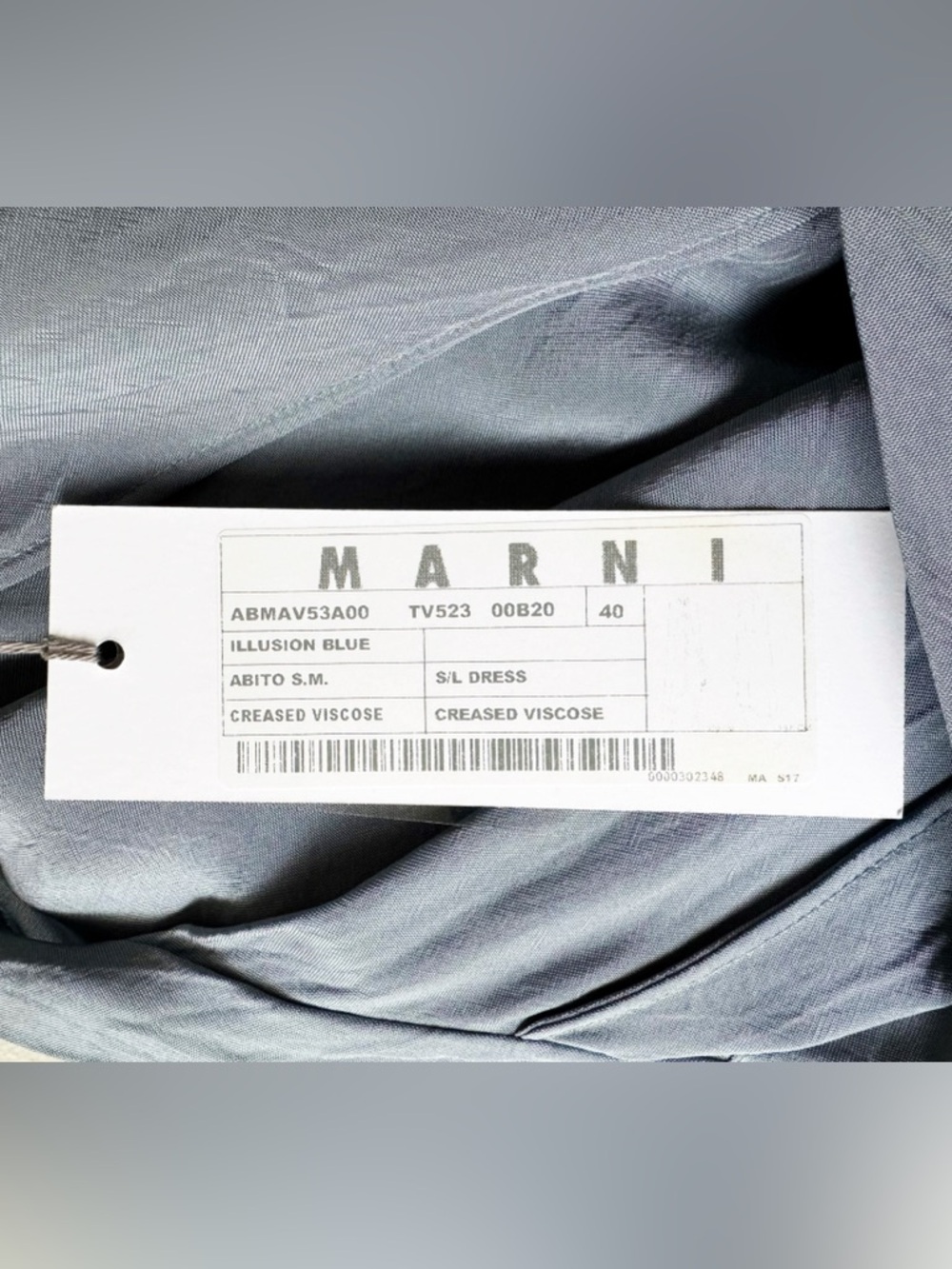 Marni Blue Asymmetric Creased Viscose Dress - Picture 10 of 17